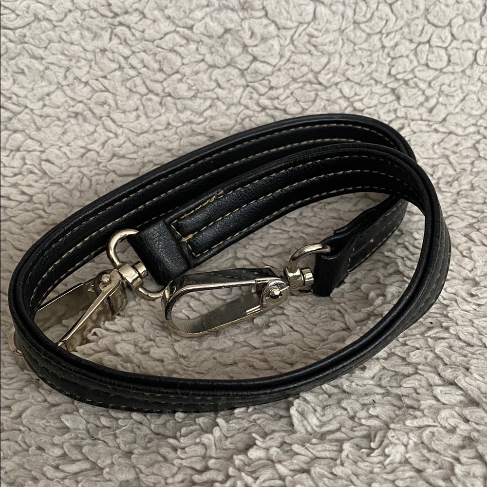 Brown dark color silver tone hardware 22” strap for bag like new